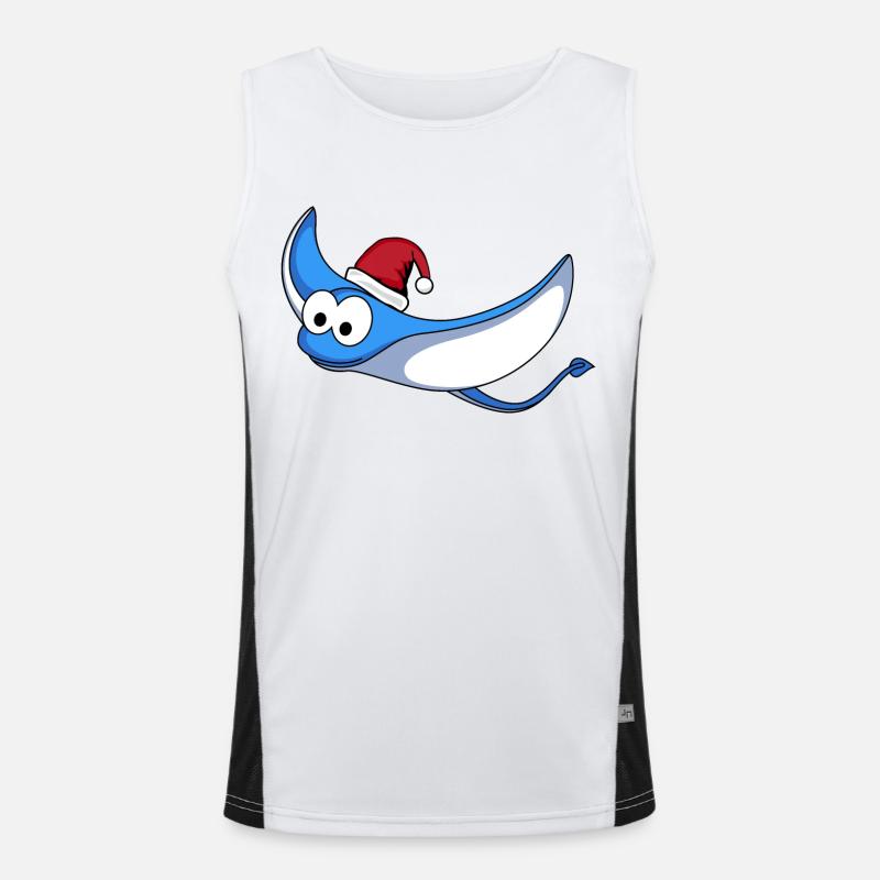 Ray Comic Christmas - Men's Functional Contrast Tank Top  - white/black