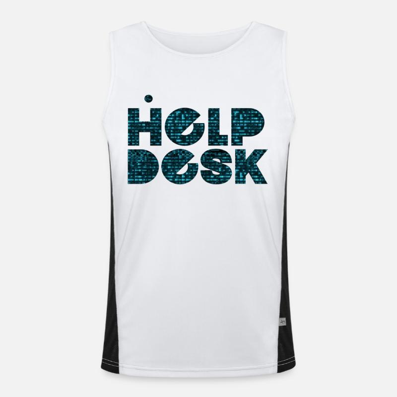 helpdesk IT support geek computer computer geek Men's Functional Contrast Tank Top 