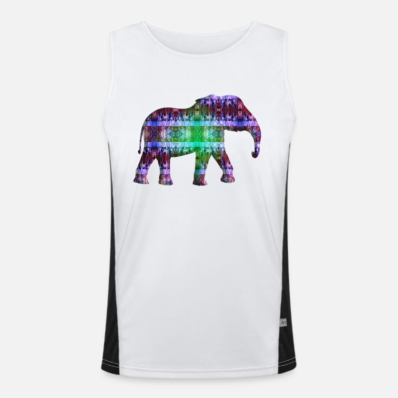 bunter Elefant Funktionelles Kontrast-Tank Top für Männer 