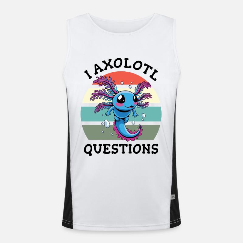 Axolotl pose beaucoup de questions Débardeur respirant contrasté Homme 