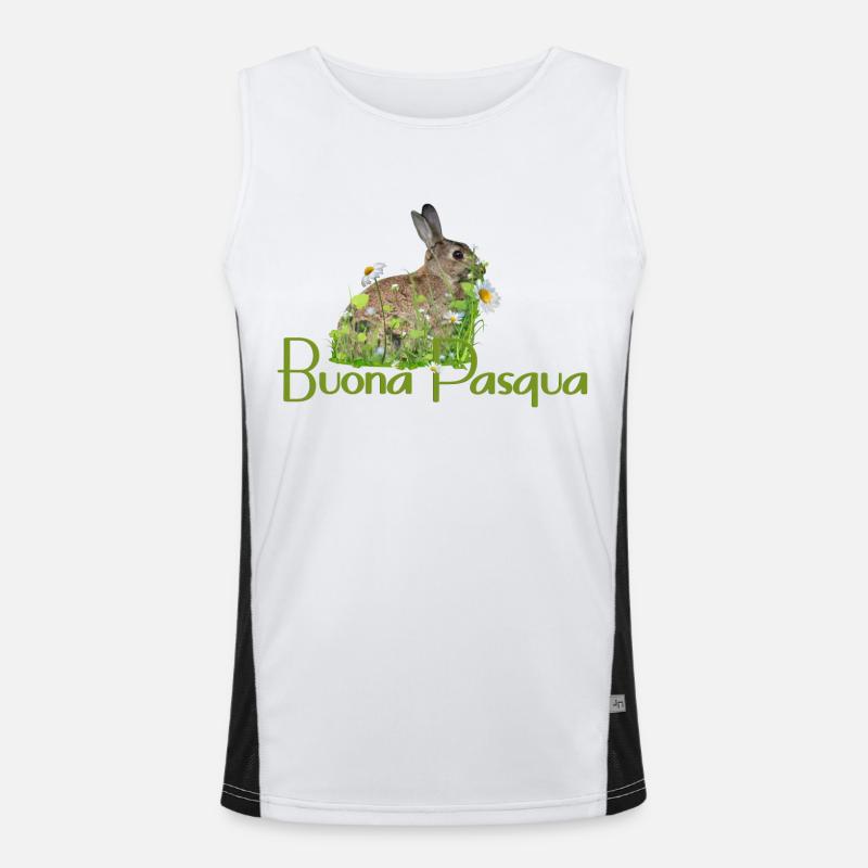 Frohe Ostern Funktionelles Kontrast-Tank Top für Männer 