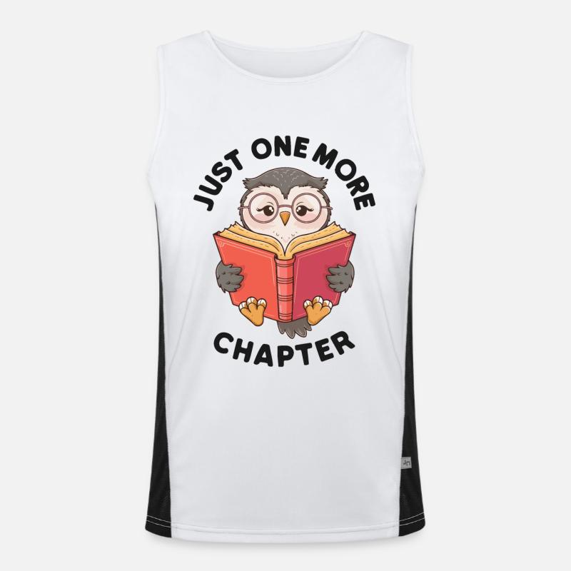Nur noch ein weiteres Kapitel, Bücherwurm Eule Funktionelles Kontrast-Tank Top für Männer 