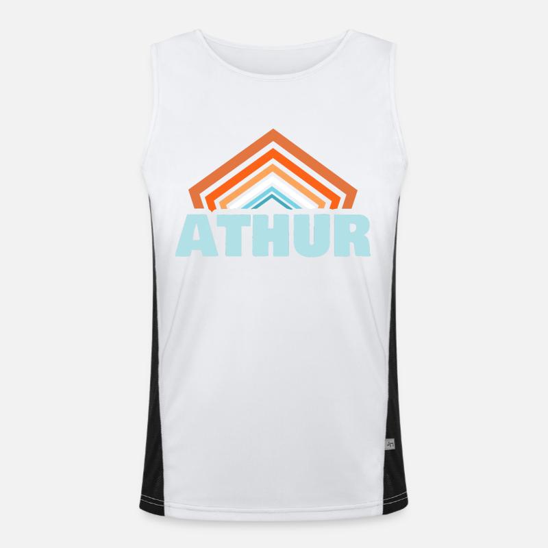 Athur as a given name - Men's Functional Contrast Tank Top - white/black