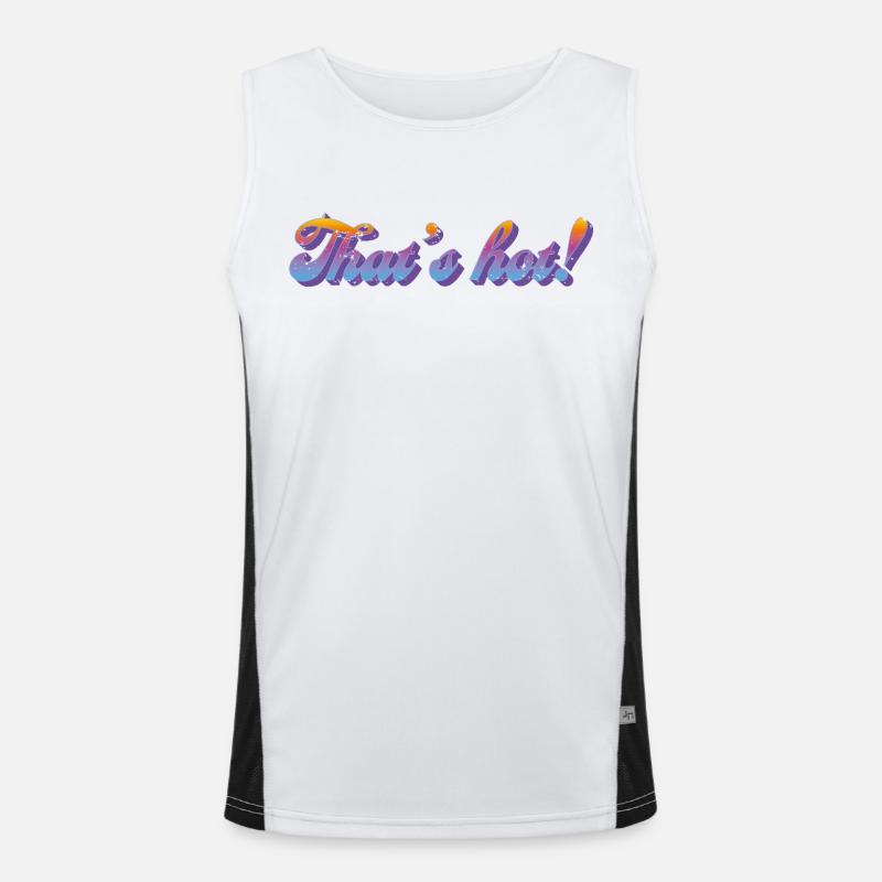 That's hot! – Retro Gradient Style - Men's Functional Contrast Tank Top  - white/black