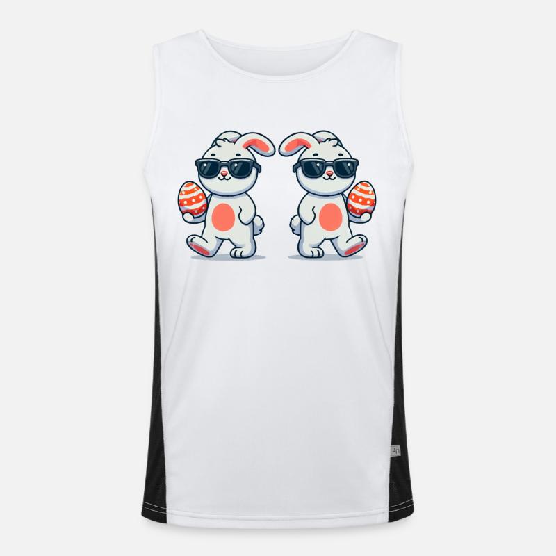 Easter Bunny Easter 2 - Men's Functional Contrast Tank Top  - white/black
