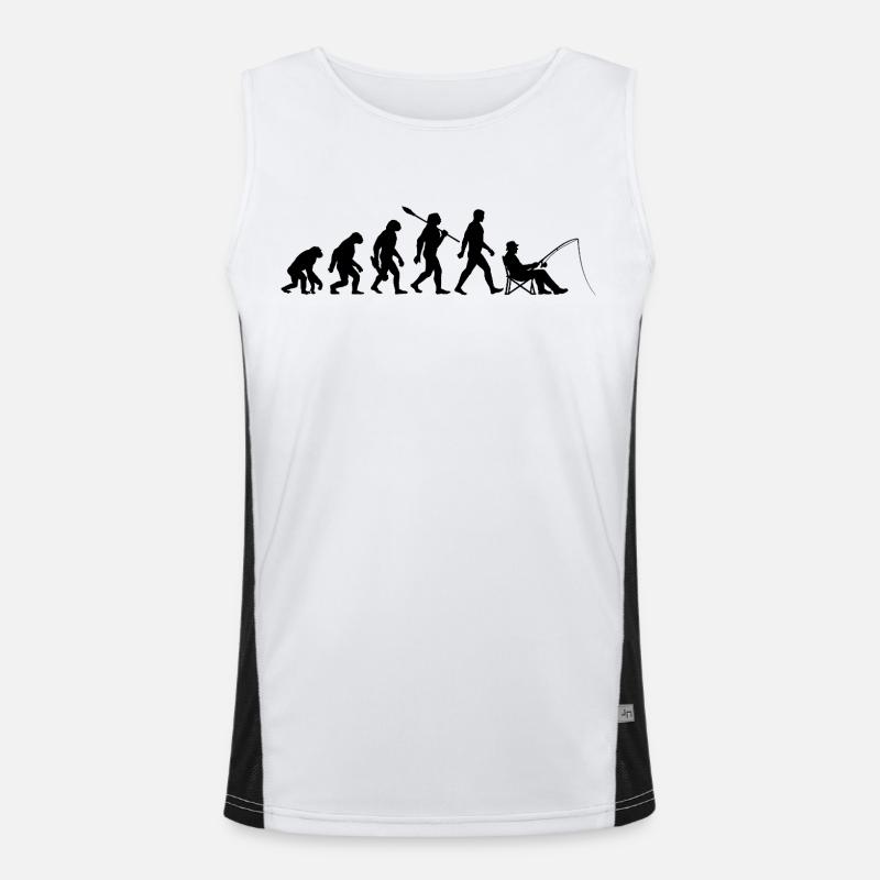 Evolution - Pêche, Cadeau de pêcheur Débardeur respirant contrasté Homme 
