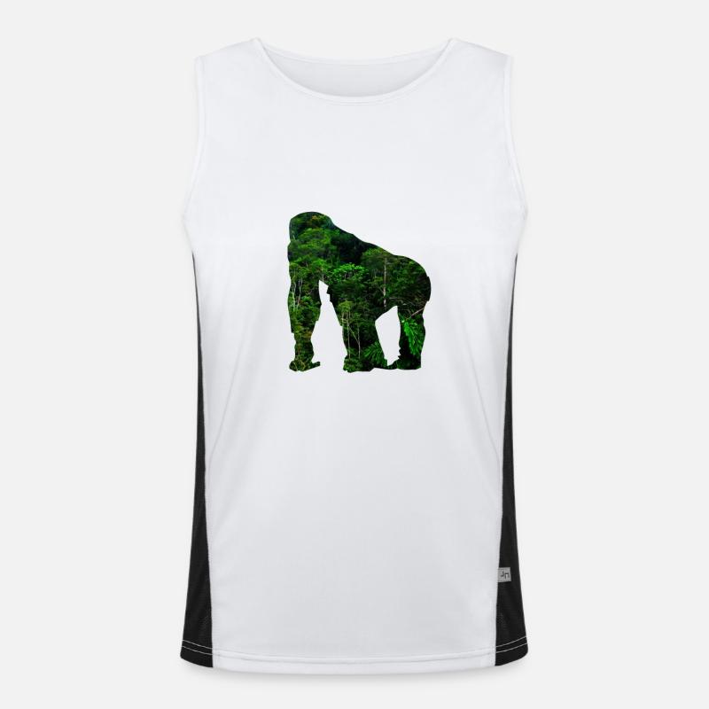 Monkey Animal Jungle Save the Rainforest Gift Men's Functional Contrast Tank Top 