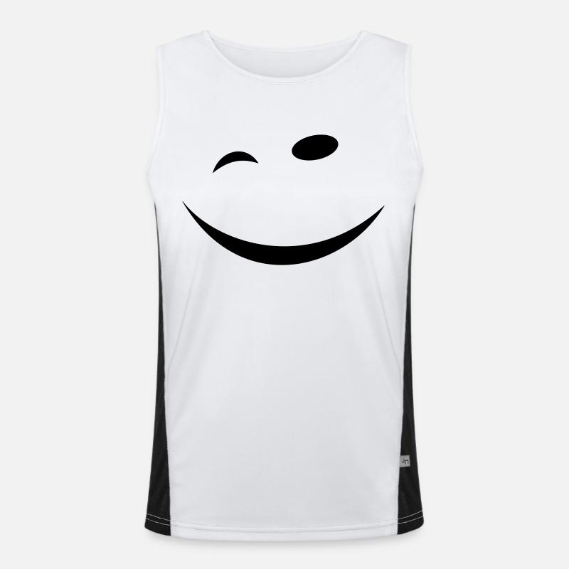 Winking face Men's Functional Contrast Tank Top 