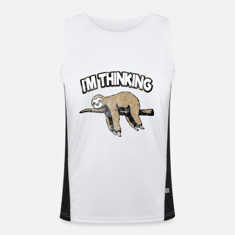Sloth - Men's Functional Contrast Tank Top  - white/black