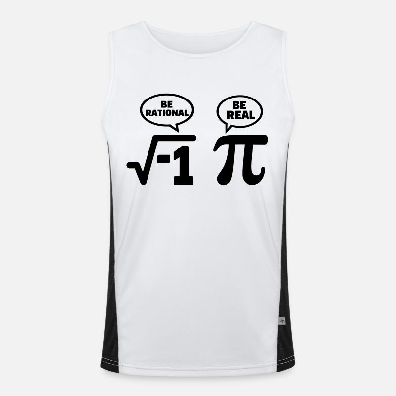 Math - Men's Functional Contrast Tank Top  - white/black