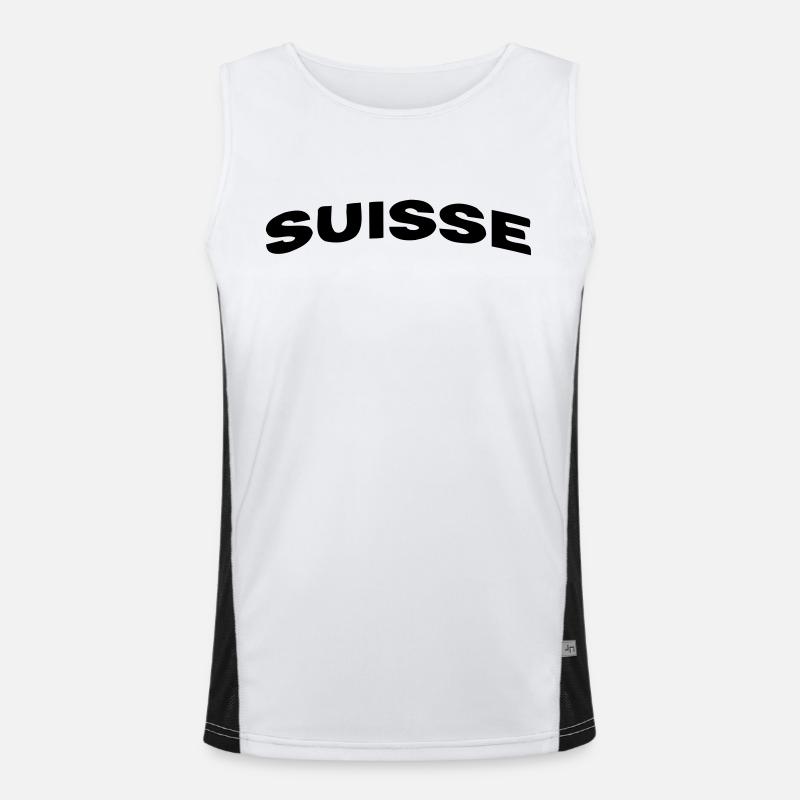 Switzerland - Men's Functional Contrast Tank Top  - white/black