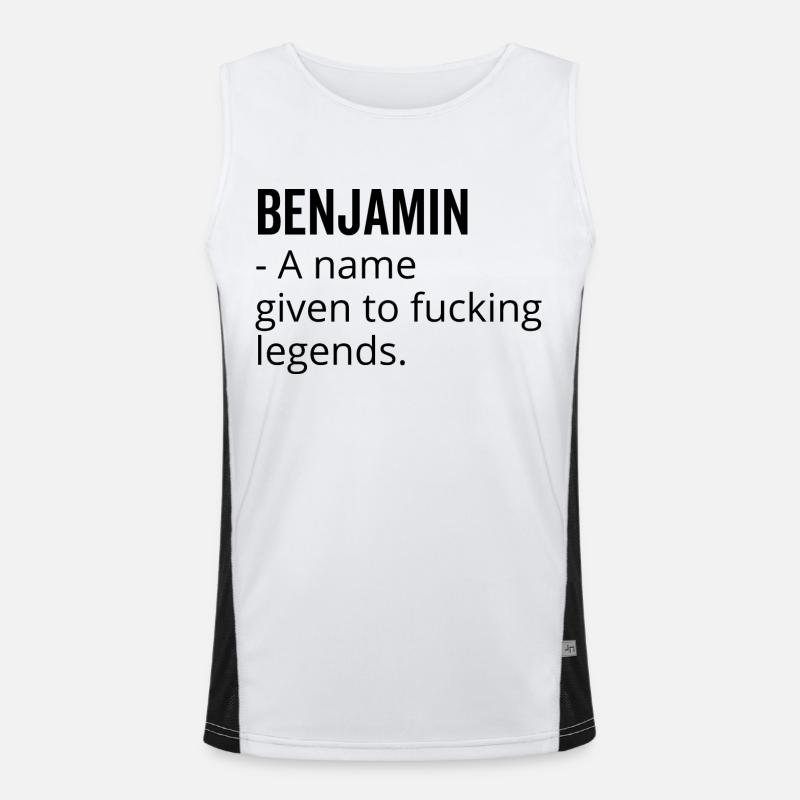 Benjamin a Name Given to Fucking Legends Men's Functional Contrast Tank Top 