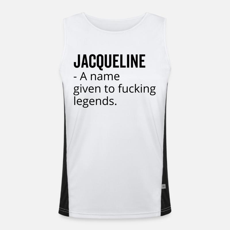 Jacqueline a Name Given to Fucking Legends Men's Functional Contrast Tank Top 