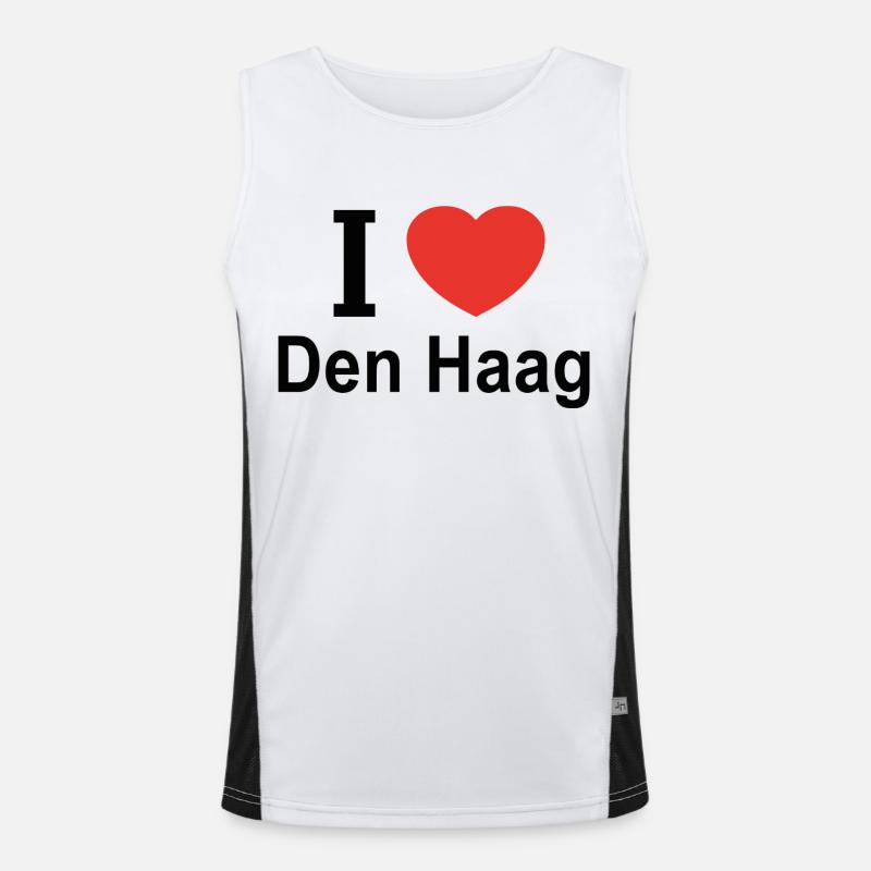 Ich liebe Den Haag Funktionelles Kontrast-Tank Top für Männer 