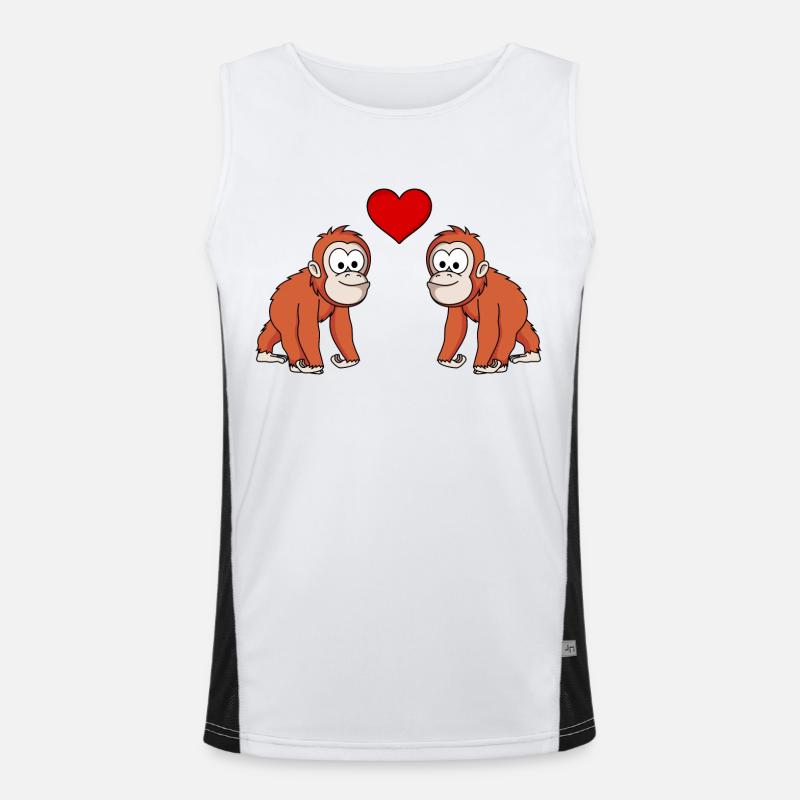 Orangutan affe Paar liebe Funktionelles Kontrast-Tank Top für Männer 