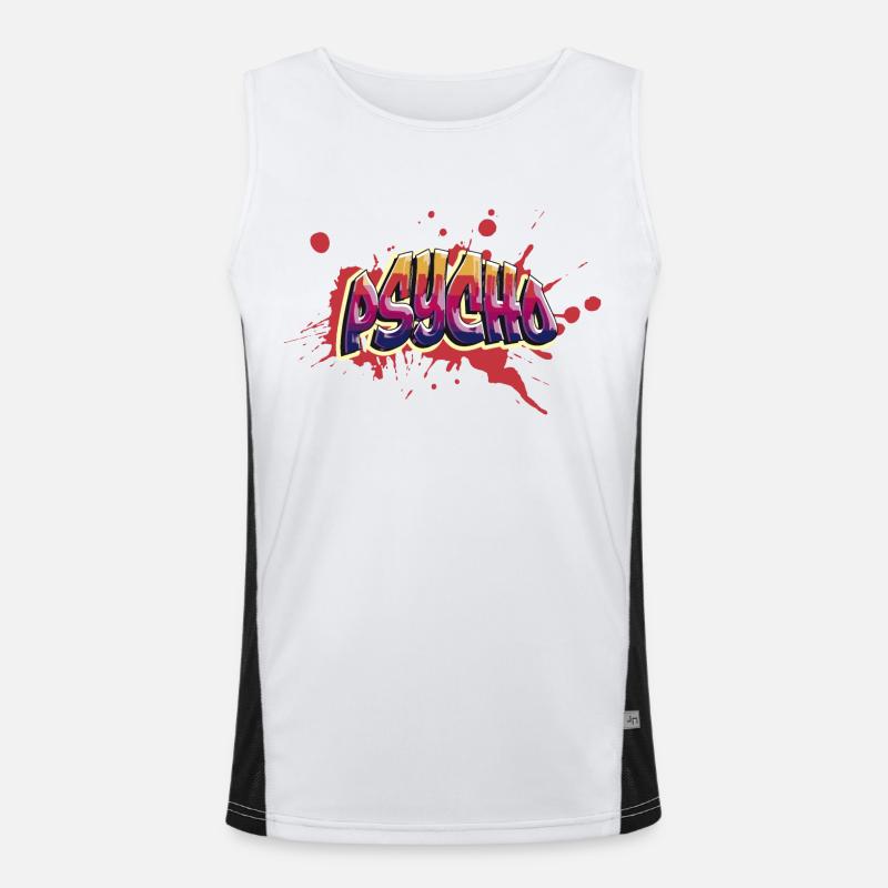Psycho-Graffiti. Urbane Kunst. Funktionelles Kontrast-Tank Top für Männer 