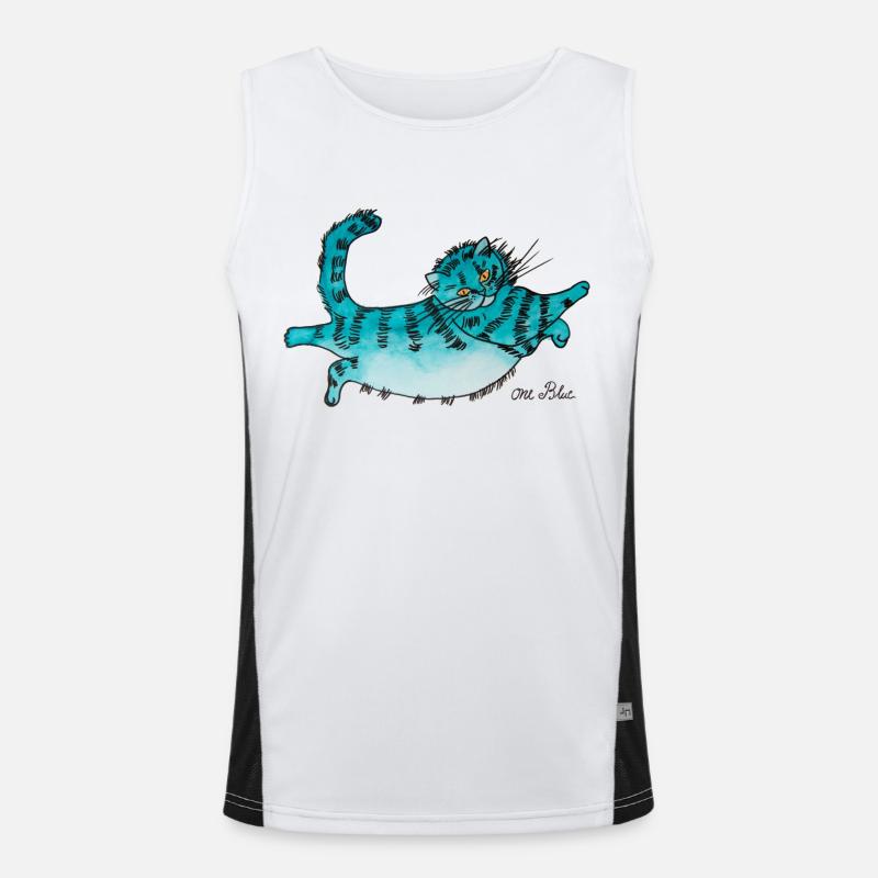 blue Fluffy Men's Functional Contrast Tank Top 