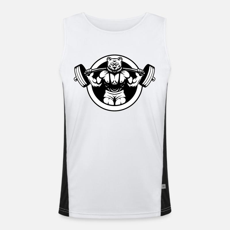 No Days Off Bodybuilder Saying Barbell Men's Functional Contrast Tank Top 