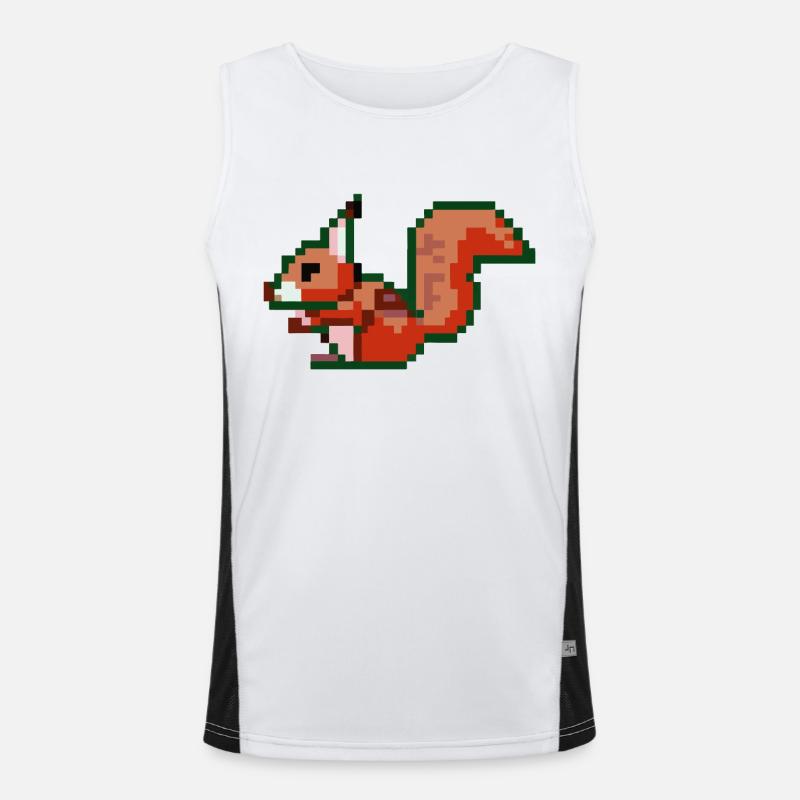 Squirrel Pixel Art Gift Idea Men's Functional Contrast Tank Top 