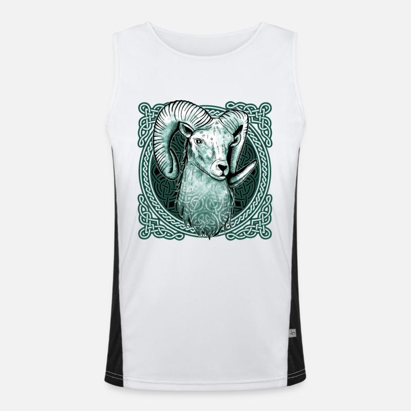 Aries Celtic knot pattern - Men's Functional Contrast Tank Top  - white/black