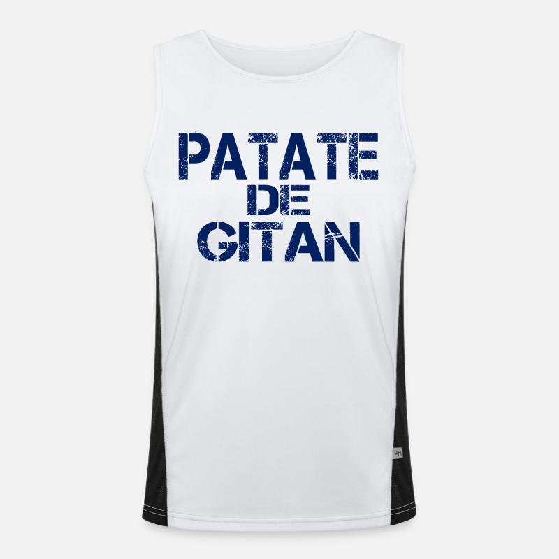 Patate GITAN bleu Débardeur respirant contrasté Homme 