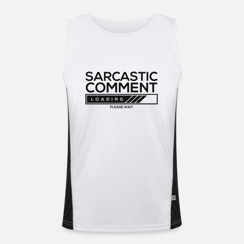 Sarcastic comment loading - please wait - Men's Functional Contrast Tank Top  - white/black