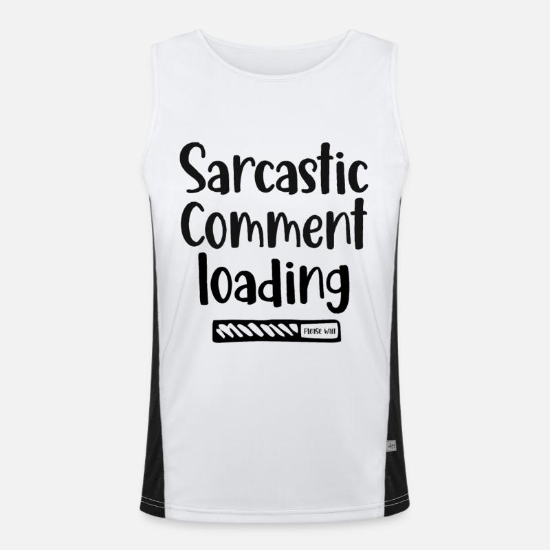 Sarcastic comment loading - please wait - Men's Functional Contrast Tank Top  - white/black