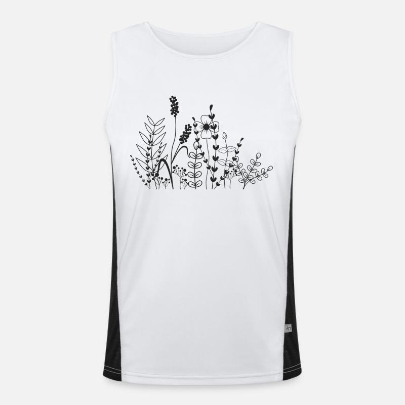 Flower meadow Men's Functional Contrast Tank Top 