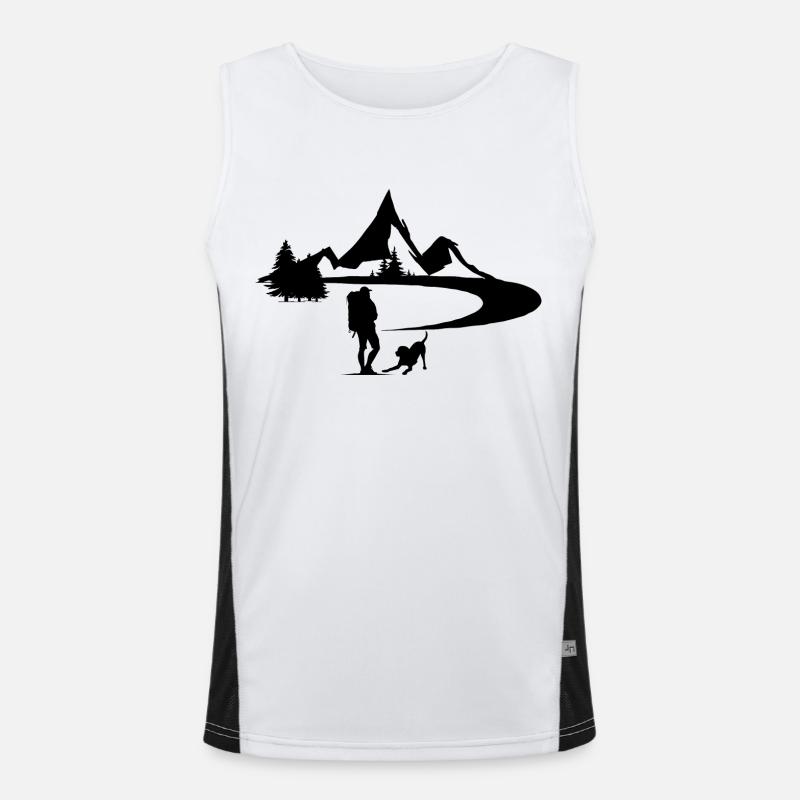 Berg Abenteuer Geschenk Spruch Bergsteigen Wandern Funktionelles Kontrast-Tank Top für Männer 