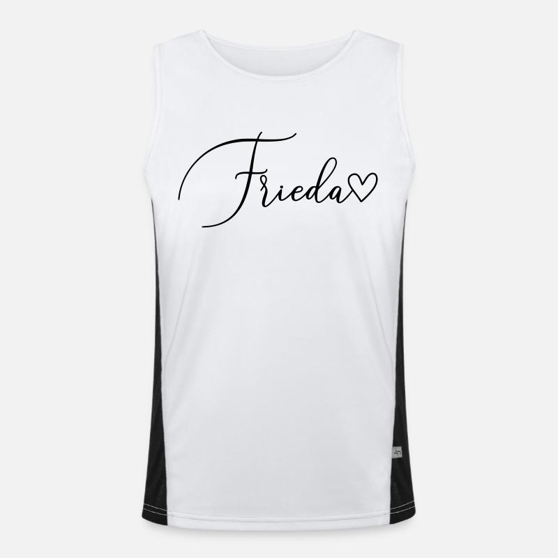 Frieda Name Vorname Mädchen Funktionelles Kontrast-Tank Top für Männer 