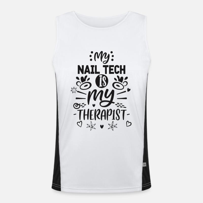 My Tech Nail Is My Therapist Nail Art Men's Functional Contrast Tank Top 