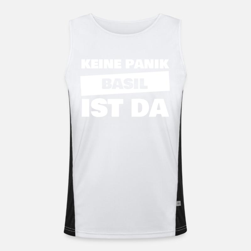 Gift for Basil - Men's Functional Contrast Tank Top  - white/black