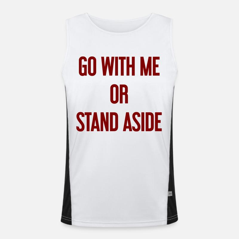 Walk with or aside - Men's Functional Contrast Tank Top  - white/black