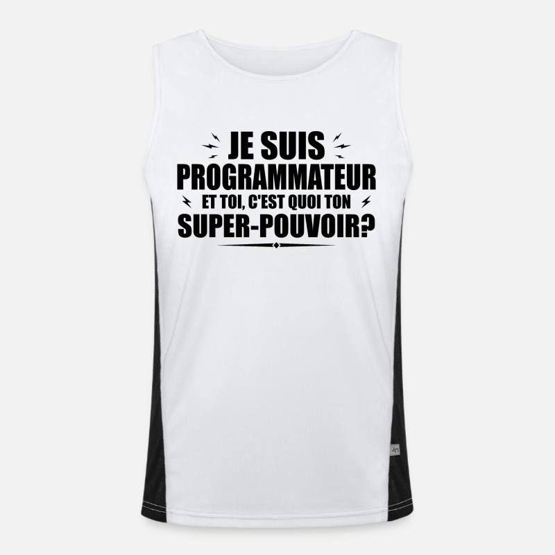 Ich bin Programmierer.Was ist deine Superkraft Funktionelles Kontrast-Tank Top für Männer 