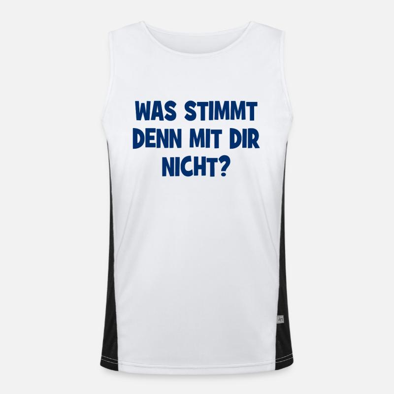 Was stimmt denn mit dir nicht? - Frage Funktionelles Kontrast-Tank Top für Männer 