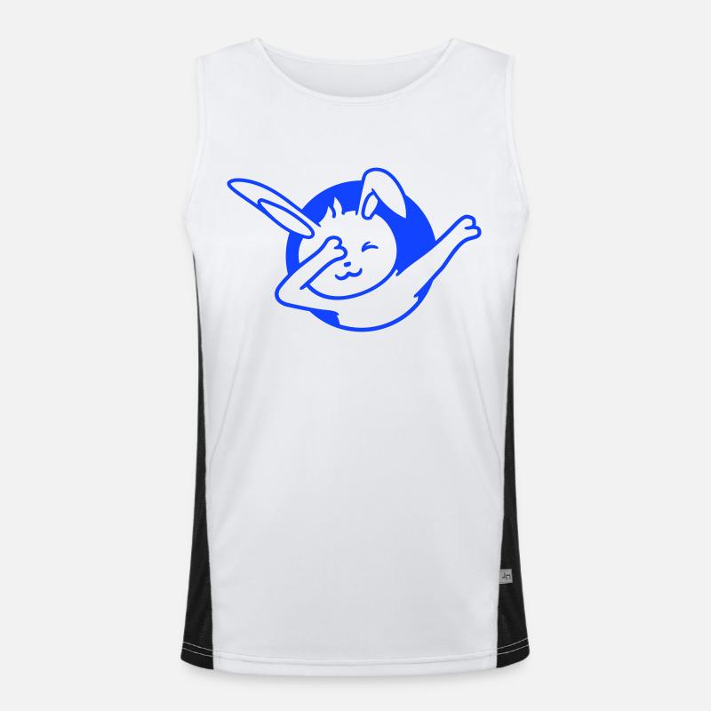 Bunny Dabbing Dab Dance Pose Dancing Hole Party Fun Men's Functional Contrast Tank Top 