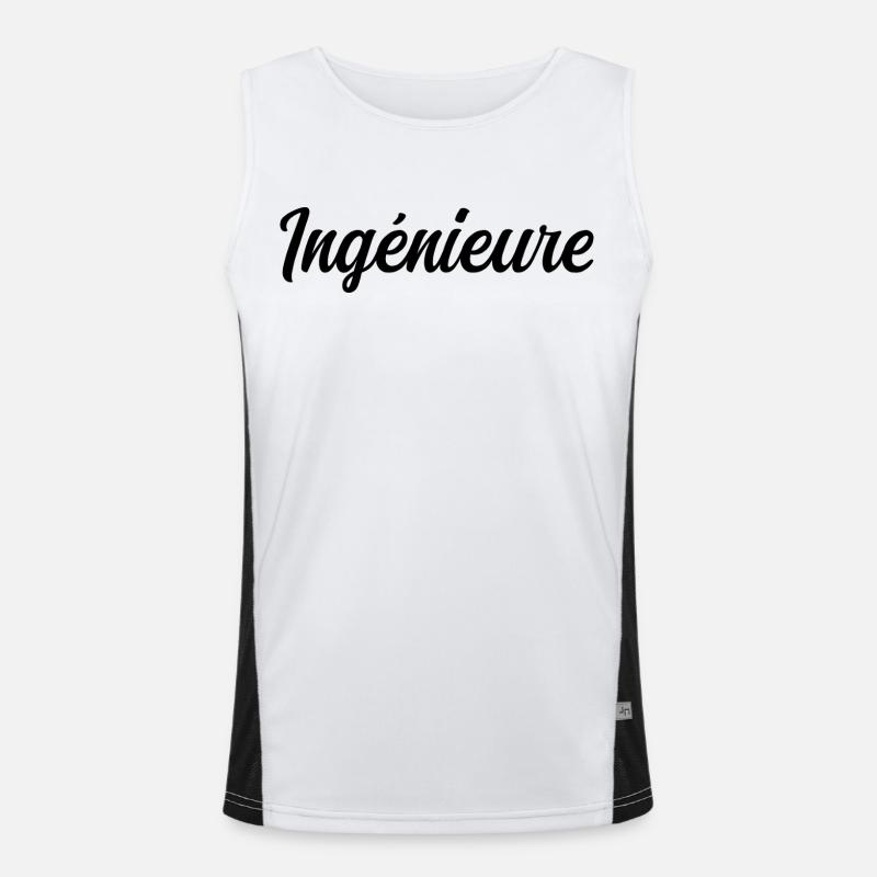 Technical Design Engineer Science Project - Men's Functional Contrast Tank Top  - white/black