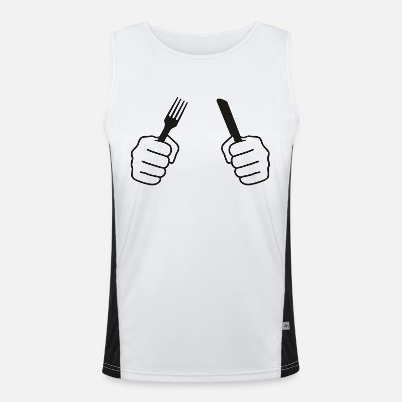 Cook, cooking, knife, fork, spoon Men's Functional Contrast Tank Top 