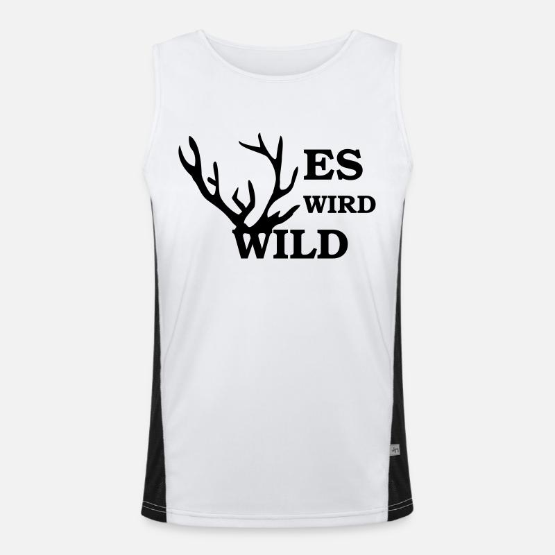 es wird wild - Men's Functional Contrast Tank Top  - white/black