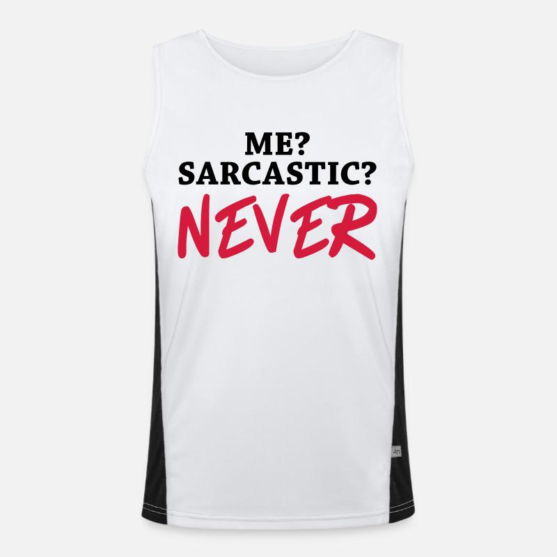 Me? Sarcastic? Never - Men's Functional Contrast Tank Top  - white/black