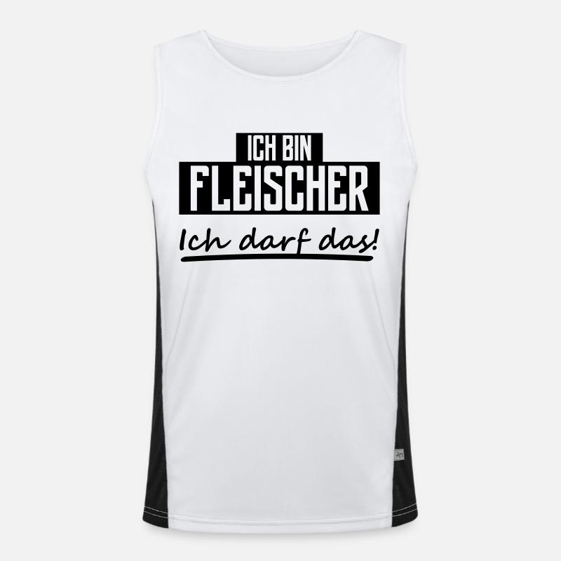 ich bin fleischer Funktionelles Kontrast-Tank Top für Männer 