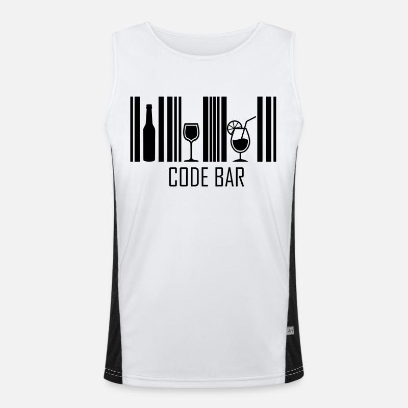 Code Bar - Men's Functional Contrast Tank Top  - white/black