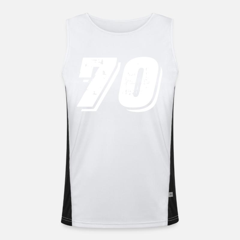 70 Zahl Symbol Funktionelles Kontrast-Tank Top für Männer 