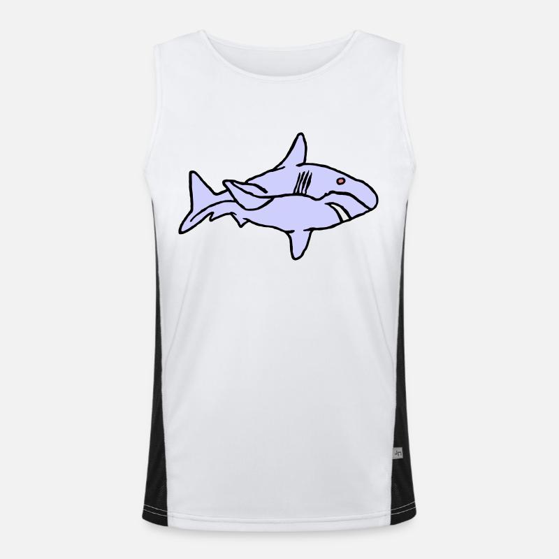 Fish Shark Predator Predator Water Graffiti Ocean Men's Functional Contrast Tank Top 