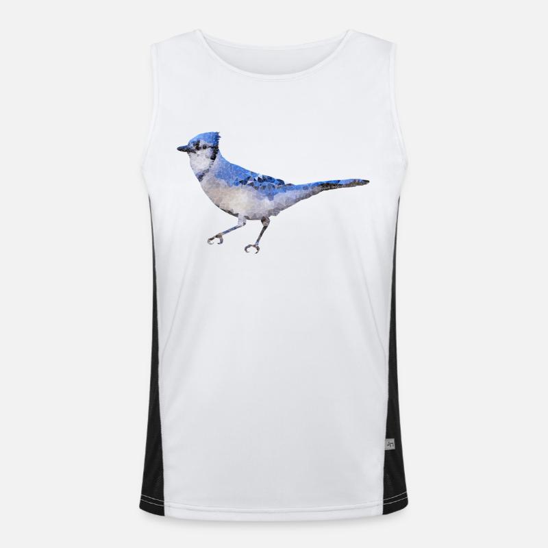 Vogel ~ der blaue Eichelhäher Funktionelles Kontrast-Tank Top für Männer 