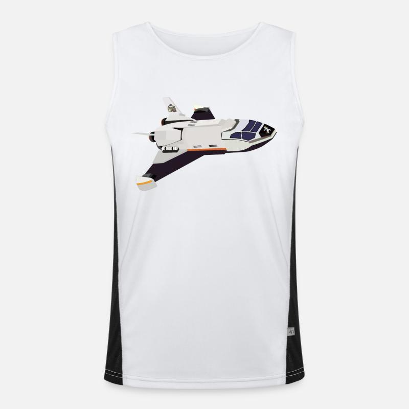Space Shuttle Flug Funktionelles Kontrast-Tank Top für Männer 