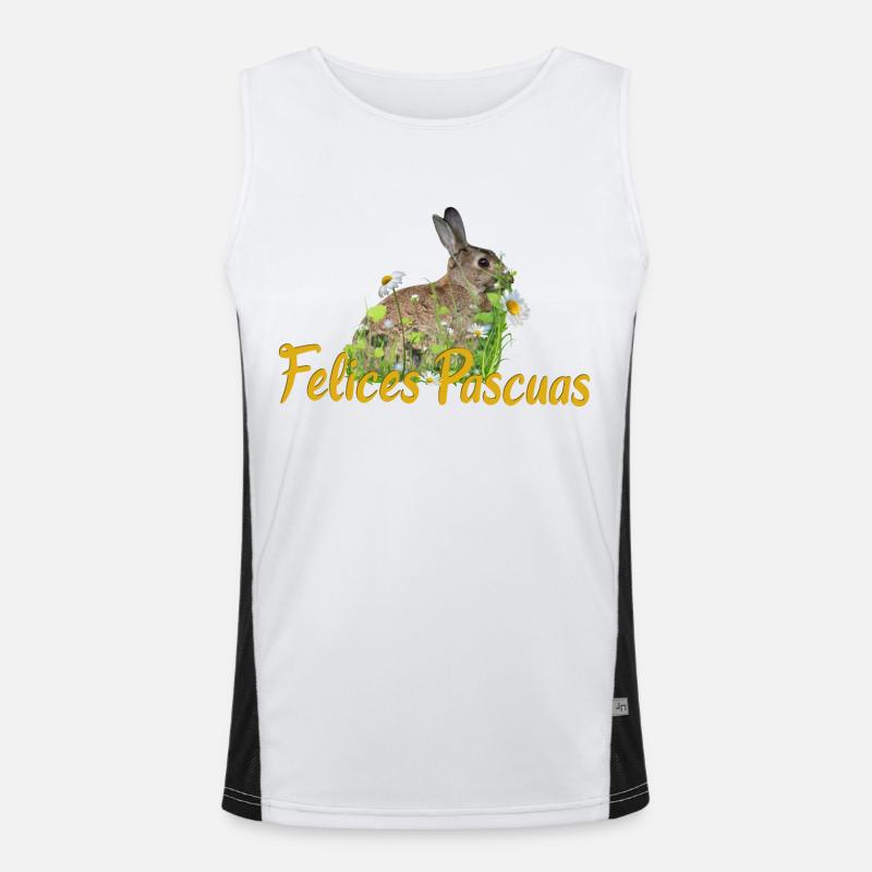felices pascuas Happy Easter Men's Functional Contrast Tank Top 