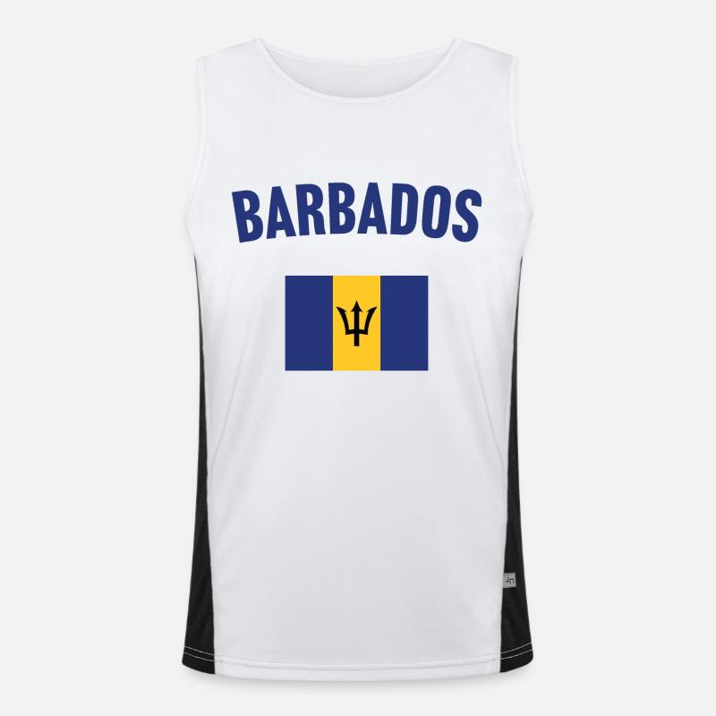 Drapeau de la Barbade Débardeur respirant contrasté Homme 