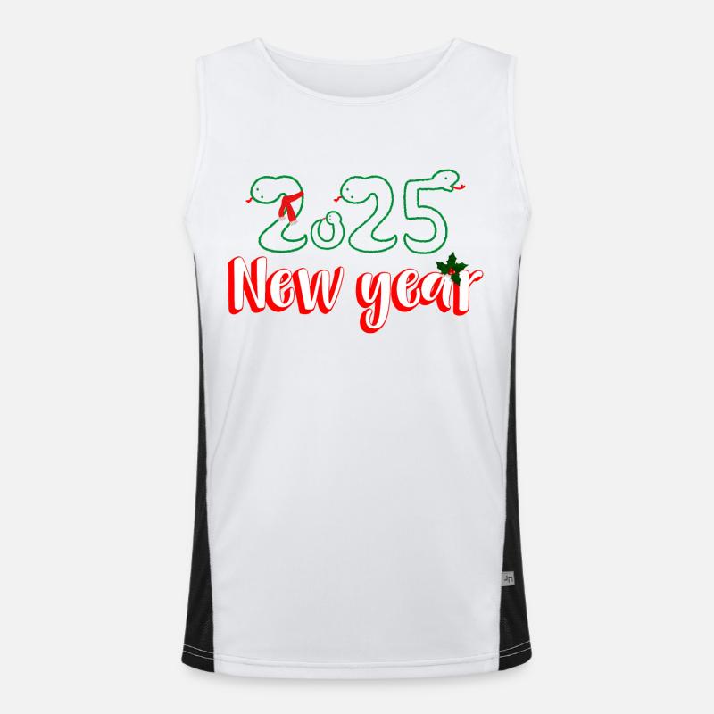 New Year Snake Funktionelles Kontrast-Tank Top für Männer 