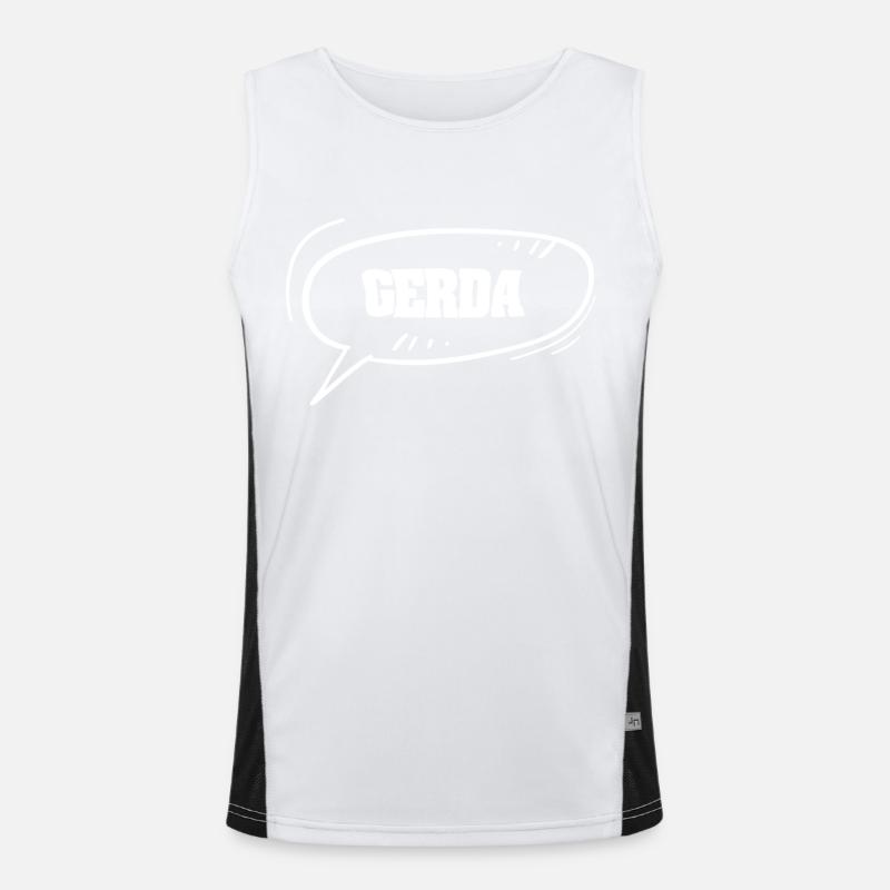 First name Gerda - Men's Functional Contrast Tank Top  - white/black
